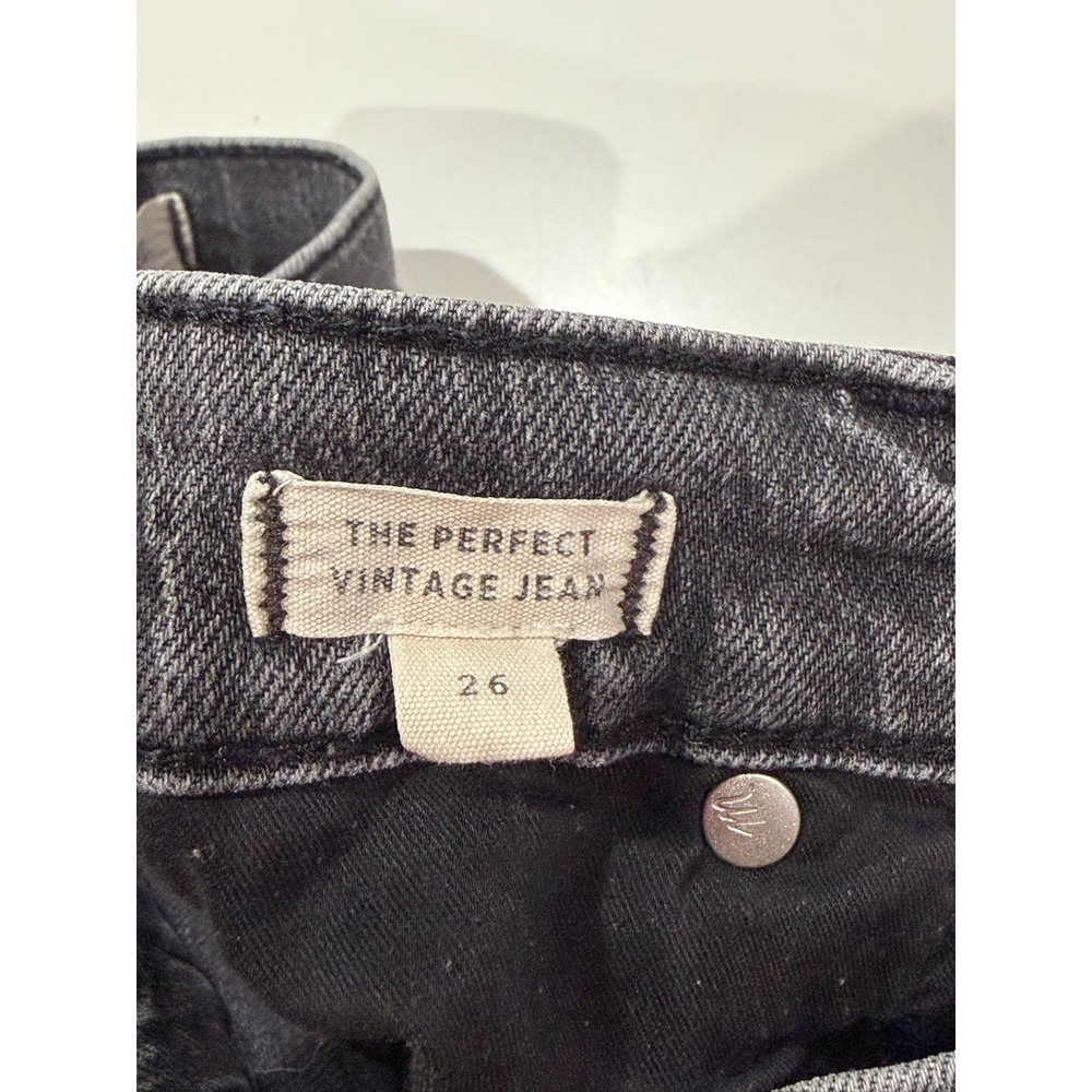 Madewell The Perfect Vintage Jean High Rise Tapered Faded Black Grey Size 26 - Picture 5 of 8